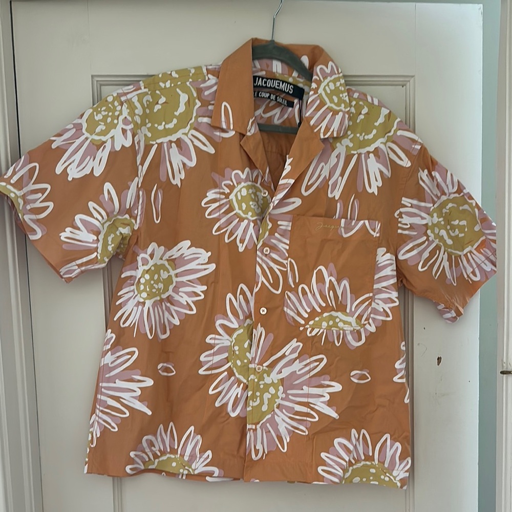 Jacquemus Sunflower Print Short Sleeve Shirt